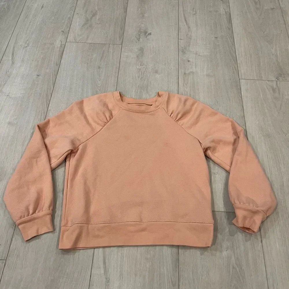 MADEWELL Blush Pink Gathered
Puff-Sleeve Sweatshirt size S
